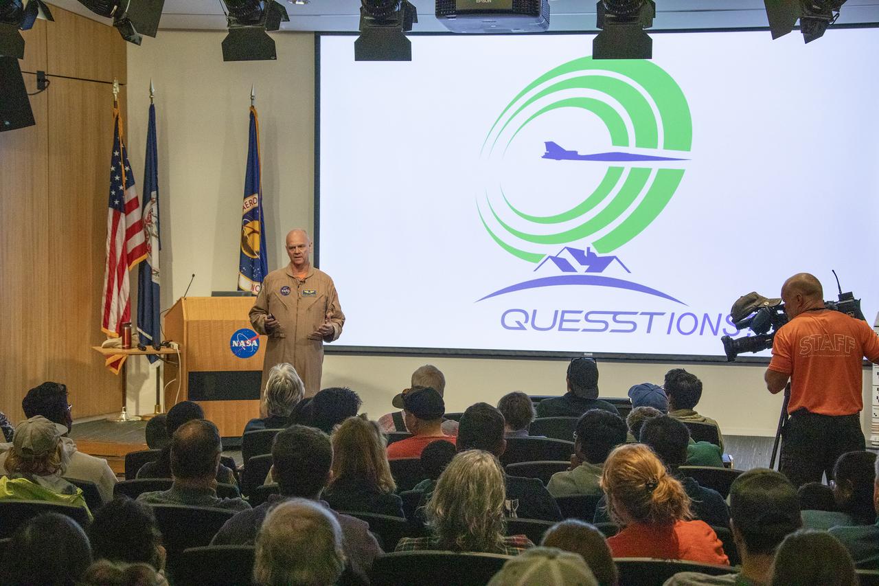 Speaker David Nils Larson on the X59.  More than 37,000 people registered to attend the NASA Langley open house. Starting with the Annual 5K Moon Walk Run and the talented Nils Larson, X59 pilot and Astronaut Victor Glover reunited at Langley’s hangar and hosted by Center Director Clayton Turner.